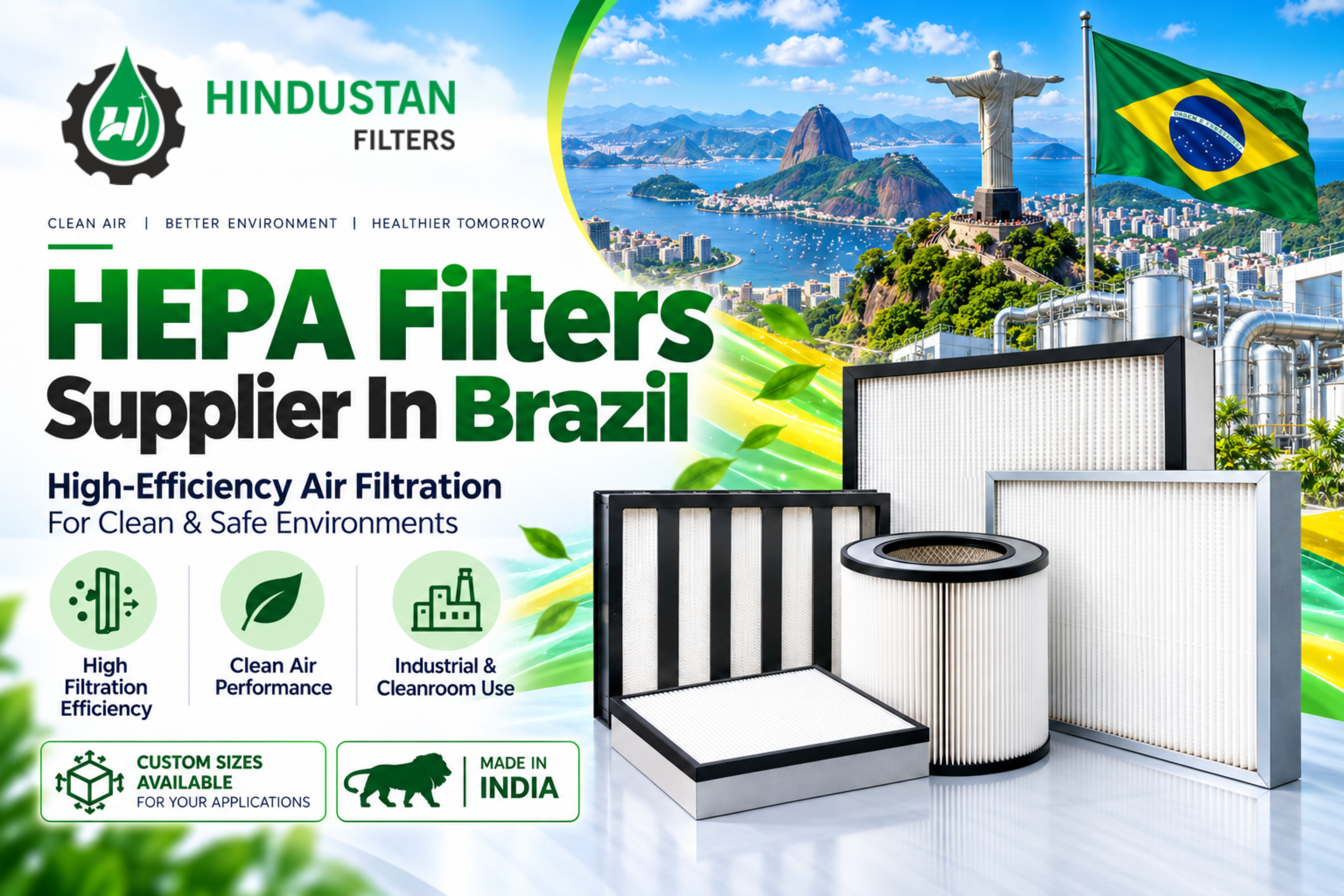 HEPA Filters Supplier In Brazil – Hindustan Filters Commercial & Industrial Air Filtration
