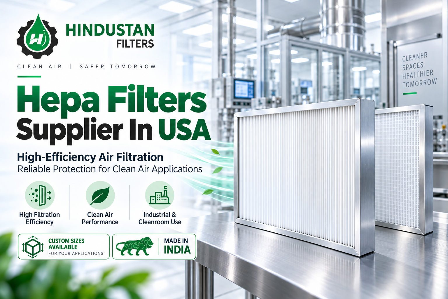 HEPA Filters Supplier In USA – Hindustan Filters Commercial & Industrial Air Filtration